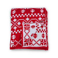 Vente en gros de couvertures en tricot doux en polyester chenille jacquard saisonnières pour la décoration de Noël