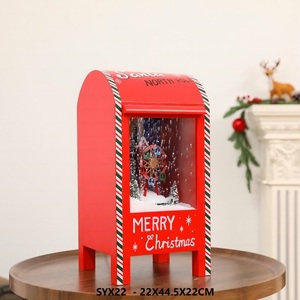 Snowing Santa Clause Musical <strong>Christmas</strong> Mailbox Post Box With Music for Festival - Product Image 2