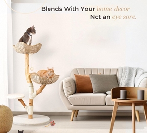 Hot bán hiện đại sang trọng gỗ thật mèo cây tháp đa cấp thiết kế với hoa độc đáo làm bằng sang trọng Hot Bán mèo cây tháp - Product Image 2