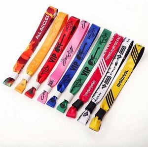 Pulsera de Tela Personalizada, Precio de Fábrica, Pulsera de Tela Sublimada de Poliéster para Festivales, Pulsera Tejida con Cierre de Seguridad - Product Image 1