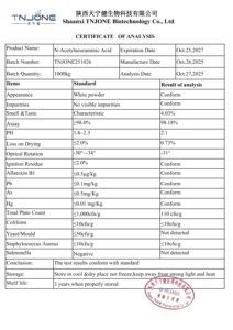Acide N-Acétylneuraminique (<span class=keywords><strong>NANA</strong></span>) en Gros, Acide Sialique, Extrait de Nid d'Oiseau, CAS 131-48-6 - Product Image 3