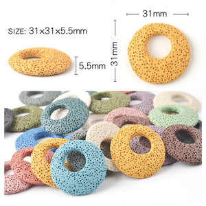 Accessori Fai da Te per <span class=keywords><strong>Gioielli</strong></span>: Ciondolo in Roccia Vulcanica Colorata, Fibbia di Sicurezza, Cerchio Eccentrico, Stile Nostalgico per Foulard - Product Image 2