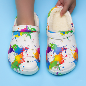 Sepatu Slip On pendek untuk wanita, sepatu selop kasual dalam ruangan modis, hangat ringan dengan fitur tahan air dan jari kaki tertutup Musim Dingin - Product Image 3