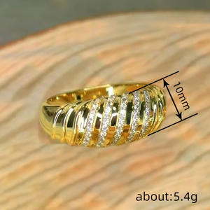 Anello in Oro Giallo T0790 con Diamante Taglio Brillante Rotondo Colore G Naturale Lussuoso Anello Nuziale Unisex - Product Image 5