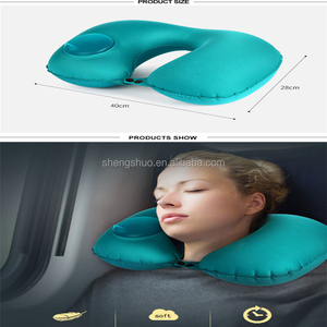 Presse Automatique Gonflable <span class=keywords><strong>Cou</strong></span> Oreiller Pliant Portable <span class=keywords><strong>Cou</strong></span> Voyage Oreiller Voiture Oreiller Gonflable D'air Protecteur - Product Image 6