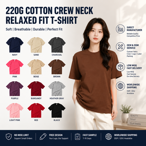 T-Shirt in Cotone 220G Personalizzata, Vestibilità Comoda Oversize, Maglietta Neutra OEM, Produttore di Abbigliamento con Etichetta Privata, Vendita all'Ingrosso - Product Image 4