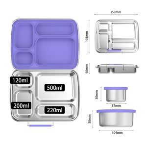 Aohea 304 thép không gỉ dễ thương chống rò rỉ Bento Box cho ăn trưa & thực phẩm lưu trữ trường học cho trẻ em & người lớn - Product Image 2