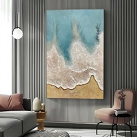 Cuadro Grande 3D de Paisaje Costero, Arte Texturizado, Lienzo Abstracto, Decoración de Pared, Regalo para la Inauguración de una Casa