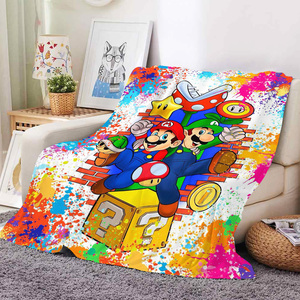 Coperta in Flanella Personalizzata con Stampa Digitale 3D a Tema Cartone Animato Fratelli Funghi e Principesse, Morbida al Tatto e Ottima <span class=keywords><strong>per</strong></span> il Calore - Product Image 4