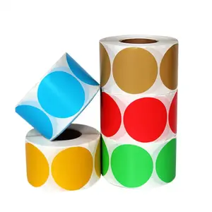 Tự dính DIY Logo nhiệt dán đầy màu sắc vòng tròn CuộN trực tiếp vòng nhiệt giấy nhãn dán nhãn