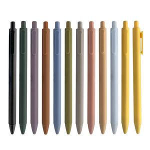 Stylo à encre gel en plastique de haute qualité, couleurs de caoutchouc personnalisées, toucher doux, stylo à bille rétractable à clic pour le bureau et l'école - Product Image 3