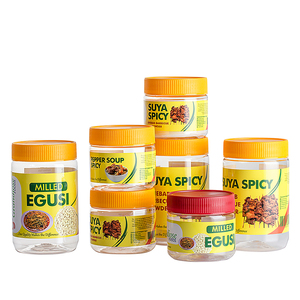 Vòng rõ ràng chai nhựa với gân vít <span class=keywords><strong>Cap</strong></span> 8/11/12/16oz Công suất thực phẩm container cho bơ đậu phộng BPA free Pet Sauce <span class=keywords><strong>Jar</strong></span> - Product Image 1