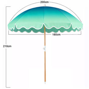 Logotipo gratuito Poste de madera <span class=keywords><strong>Lona</strong></span> <span class=keywords><strong>Impermeable</strong></span> Patio Piscina Sol Jardín Playa Sombrillas al aire libre Paraguas con borlas - Product Image 4