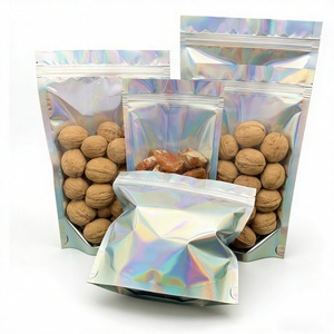 Sachets Mylar Holographiques Autoportants Anti-humidité 0,1 mm Haute Barrière pour Cartes <span class=keywords><strong>de</strong></span> Jeu avec Fermeture Éclair et Fenêtre Transparente - Product Image 4