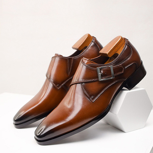 <span class=keywords><strong>Chaussures</strong></span> habillées Oxford <span class=keywords><strong>pour</strong></span> hommes de style britannique, matière supérieure autre, bande élastique, bout carré, classiques, à boucle moine, <span class=keywords><strong>pour</strong></span> le travail de bureau - Product Image 5