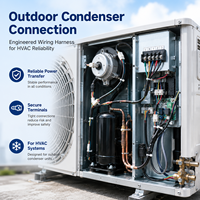Faisceau de câblage personnalisé pour moteur de ventilateur de compresseur CVC, connecteur d'alimentation multipolaires, PVC ignifuge, faisceau de câblage CA OEM IP67