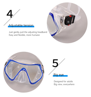 Lunettes de plongée en silicone liquide Anti-buée Anti-fuite Masque de plongée intégral Équipement de natation pour adulte