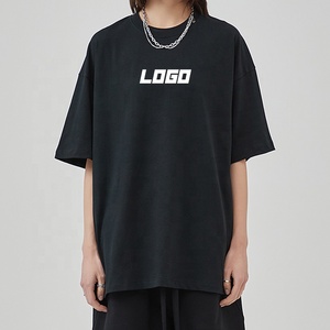 Venta al por mayor tamaño de EE. UU. 230Gsm Oversize <span class=keywords><strong>100</strong></span>% algodón camisetas de alta calidad logotipo personalizado impresión camisetas Unisex para hombres en blanco - Product Image 1