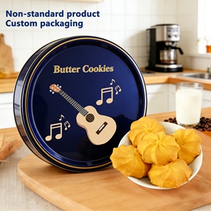 Biscotti Natalizi al Burro 260g Gusto Dolce Confezione Regalo Personalizzata in Latta Imballaggio per Esportazione Tipo Wafer Zuccherato - Product Image 1