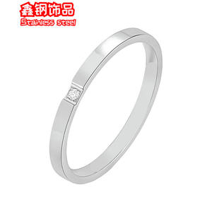 Anello in Acciaio al Titanio Stile Coreano, Semplice e alla Moda, Ultra-sottile 2MM, Rotondo con Incastonatura in Acciaio Inossidabile - Product Image 2