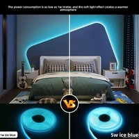 Bande LED COB ultra basse consommation 4 mm, 1 W par mètre, alimentée par batterie 3 V à 24 V, sans scintillement, CRI90, auto-adhésive, lumière du jour 6000 K