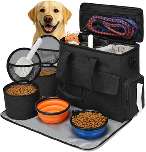 Bolsa de Viaje para Perros al por Mayor, Set de Viaje de Fin de Semana para Mascotas, Organizador de Transporte Aprobado por Aerolíneas para Perros y Gatos con Bolsillos Multifuncionales - Product Image 2