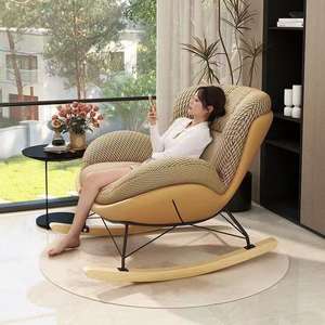 Fauteuil inclinable à bascule moderne de luxe nordique pour salon, canapé de relaxation individuel rembourré pour chambre à coucher, mobilier de détente pour adulte - Product Image 4