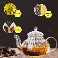 Westgreen-Théière en verre borosolicate de luxe bon marché personnalisée, mini-ensemble de tasses transparentes mignonnes, infuseur, couvercle, poignée pour restaurant