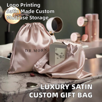 Sacs cadeaux personnalisés de luxe en satin et velours écologiques, imprimés en sérigraphie, avec cordon de serrage, recyclables, pour le rangement de bracelets en voyage