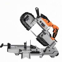 Scie à ruban sans fil 220V avec base amovible en acier allié, machine à couper à 45 degrés pour métal et bois