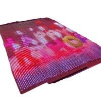 Écran LED vidéo programmable pour signalisation permanente, rideau LED extérieur pour façade de bâtiment, écran pliable transparent en maille LED