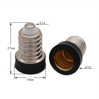 Adaptateur de convertisseur de support de lumière de conversion E14 à E12 Adaptateur de support de lampe Convertisseur de prise E12 à E14 Accessoire d'éclairage