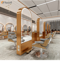 Yoocell — miroir de salon de coiffure or, miroir lumineux led double face pour salon de coiffure, plus vendu