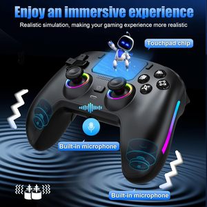<b>Wireless</b> Gaming <b>Controller</b> <b>for</b> P Station Slim Windows <b>PC</b> Hall Effect Anti Drift Joystick Programming Microphone RGB LED - Product Image 4