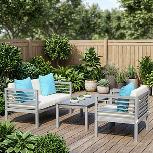 DT FURNITURE <b>Foldable</b> <b>Outdoor</b> Wooden Patio Sofa Set Garden Furniture Collection DT-SF04 - Product Image 3