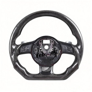 Volant sport en cuir et fibre de carbone <span class=keywords><strong>Audi</strong></span> <span class=keywords><strong>TT</strong></span> <span class=keywords><strong>R8</strong></span> V8 <span class=keywords><strong>V10</strong></span> A4 A5, 1 branche, couleurs de rayures personnalisables - Product Image 1