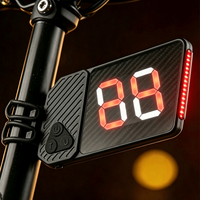 Feu arrière de vélo à LED personnalisable avec plaque d'immatriculation numérique, étanche, pour la sécurité de la conduite nocturne sur route et VTT