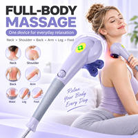 Masseur à percussion Dolphin portable avec 7 têtes interchangeables et vibration infrarouge pour la relaxation du corps, du dos, du cou et des pieds