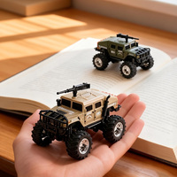 Camion RC miniature en alliage 2,4 G à l'échelle 1:64, tout-terrain, écologique, 4 canaux, avec éclairage LED, télécommandé, pour enfants