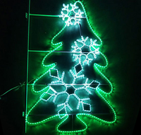 Decoración Navideña Personalizada para Exteriores, Motivo de Poste de Navidad con Marco de Hierro Impermeable con Luces LED 2D, para Calle, Parque, Festival, Paisaje