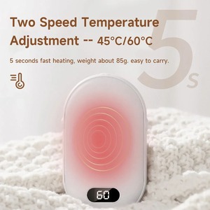 Chauffe-mains portable et batterie externe 2-en-1 rechargeable par USB, mini chauffe-mains électrique de poche avec affichage numérique pour l'hiver - Product Image 3
