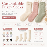 Chaussettes personnalisées d'hiver épaisses, chaudes, douces et moelleuses en tricot écologique Spandex/Polyester avec design de revers pour femmes, usage quotidien