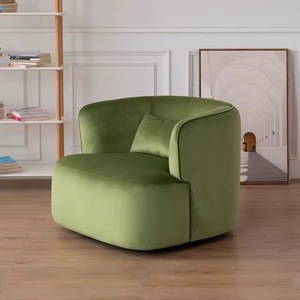Sillón Individual de Lujo, Estructura de Madera Maciza con Tapicería de Tela, Perfecto para Sala de Estar o Dormitorio - Product Image 5