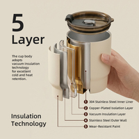 Mug isotherme mini 350 ml en acier inoxydable avec logo personnalisé, tasse de voyage à café anti-fuite, flasque sous vide avec étui en cuir