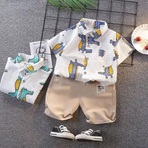 男の子の夏の服セット男の子の服ショーツ子供の幼児のシャツの服夏の子供服セット