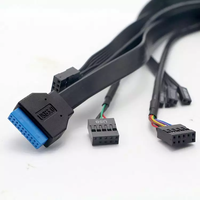 Interruptor de Encendido para Panel Frontal de Carcasa de Computadora con Doble USB, Audio HD, Micrófono, Altavoz, Botón de Encendido/Apagado, LED, Tipo C y Cable