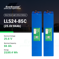 Smart BMS LiFePO4 25.6V 84Ah Baterai Penyimpanan Tenaga Surya untuk Penerangan Jalan Sistem Off Grid dan Stasiun Energi Mobile