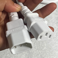 Câble d'extension secteur 1M 10A, prise C13 IEC vers fiche C14 IEC, blanc, cordon d'alimentation 3*1mm²