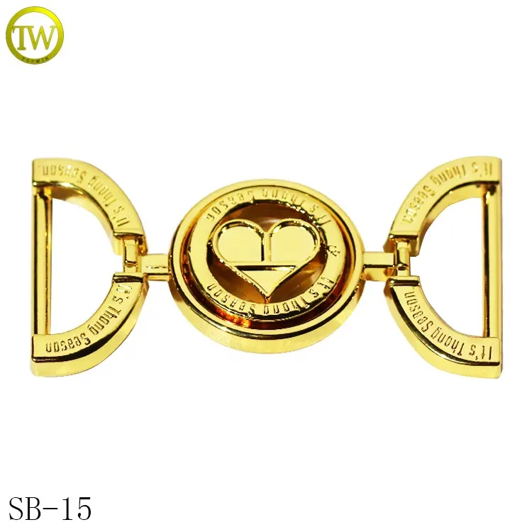 Popular gold metal boots buckle shape zinc alloy shoe accessory buckles for swimwear