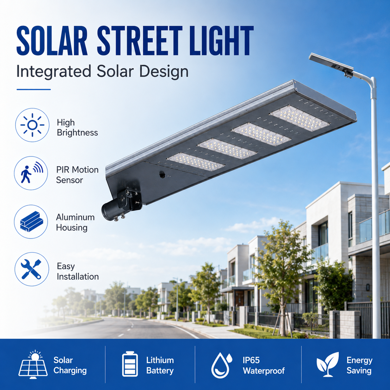 Smart IoT Solar AC/Battery Highway LED Light with APP Control 2700-6500K Tunable White IP65 Rated 5-Year Warranty